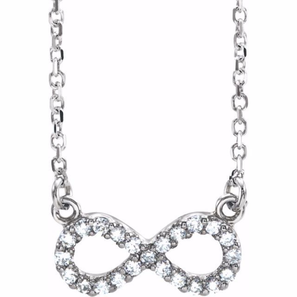 14k Diamond Infinity 16" Necklace
